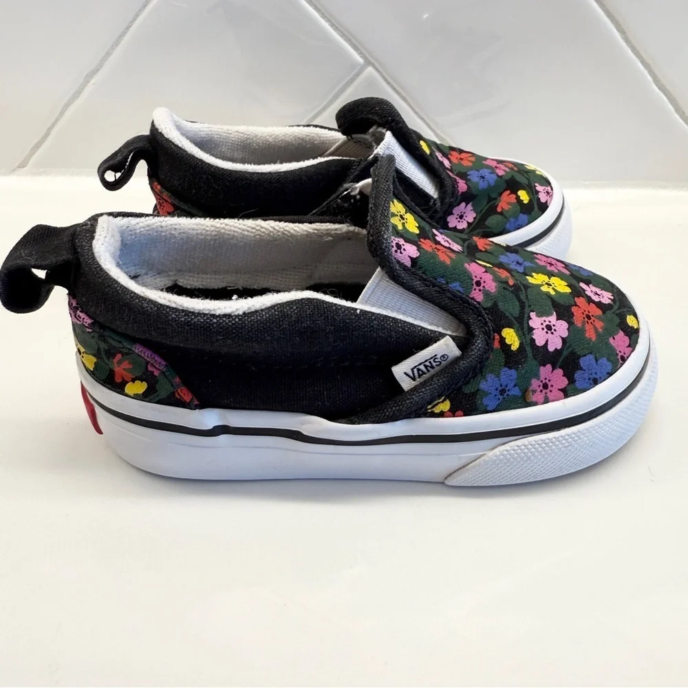 Vans Kids Girls Floral Slip-On Shoes Multicolor Size 5 Casual Canvas Toddler